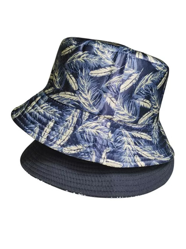 Feather Print Fisherman Bucket Hat Summer Outdoor Leisure Travel Sun Hat