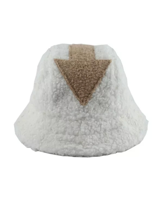 Fashion White Lamb Wool Fisherman Hat Arrow Symbol Bucket Hats