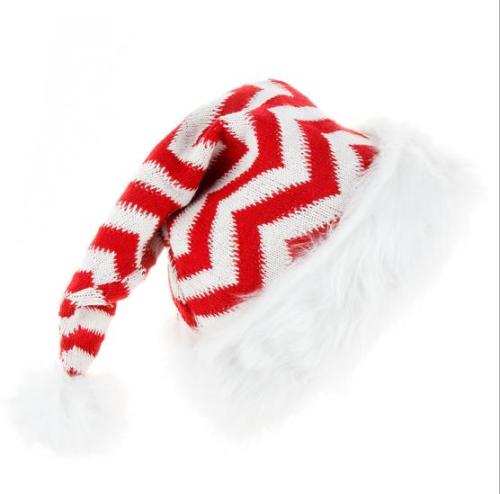 Decorative Plush Santa Hats Knitted Plush Ball Hat Cute Christmas Hat
