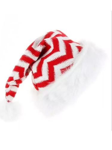 Decorative Plush Santa Hats Knitted Plush Ball Hat Cute Christmas Hat