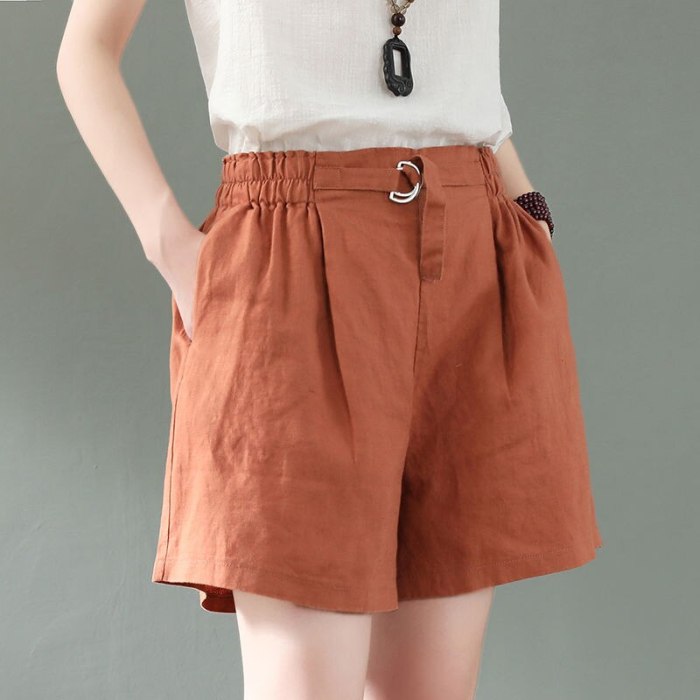 Summer Casual Cotton Linen Short Femme Vintage Mini Shorts