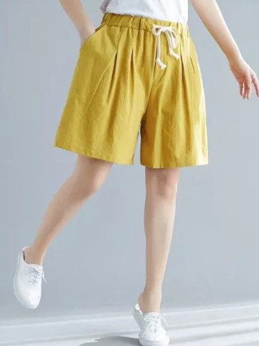 Summer New Fashion Women Elastic Waist Loose Casual Shorts