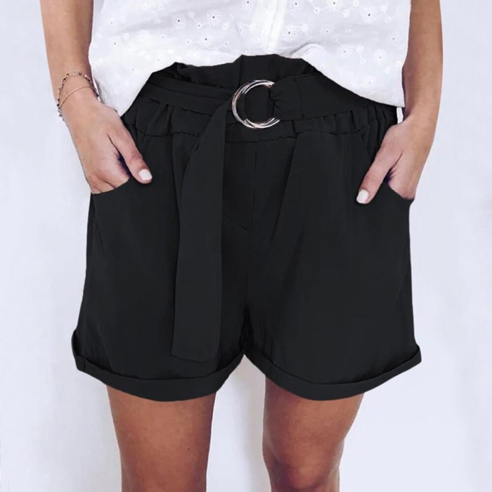 Women's Summer Casual Cotton Linen Mid Waist Fashion Short Pants