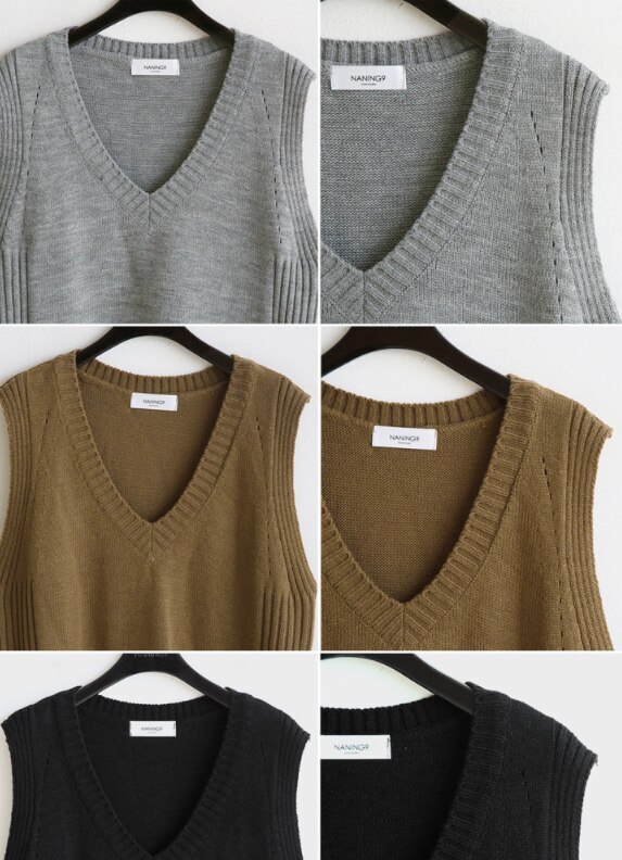 knitted vest v neck joker womens winter outerwear