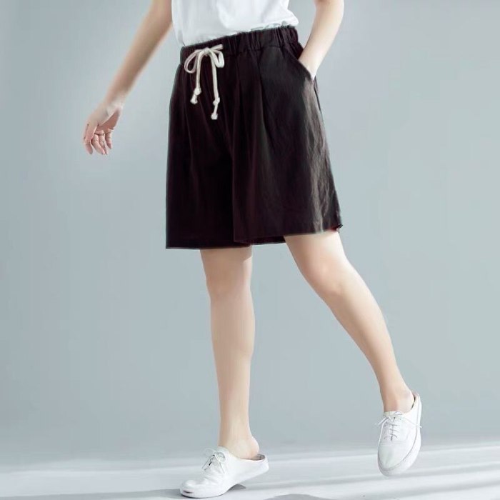 Summer New Fashion Women Elastic Waist Loose Casual Shorts