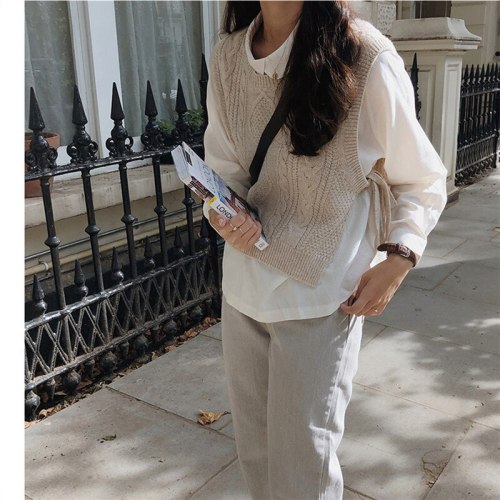 New o neck Pullover vest sweater Autumn Winter Knitted Sweaters vest