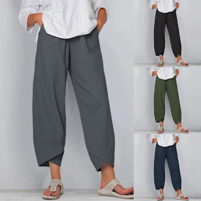 Women's Summer Casual Elastic Waist Vintage Pants