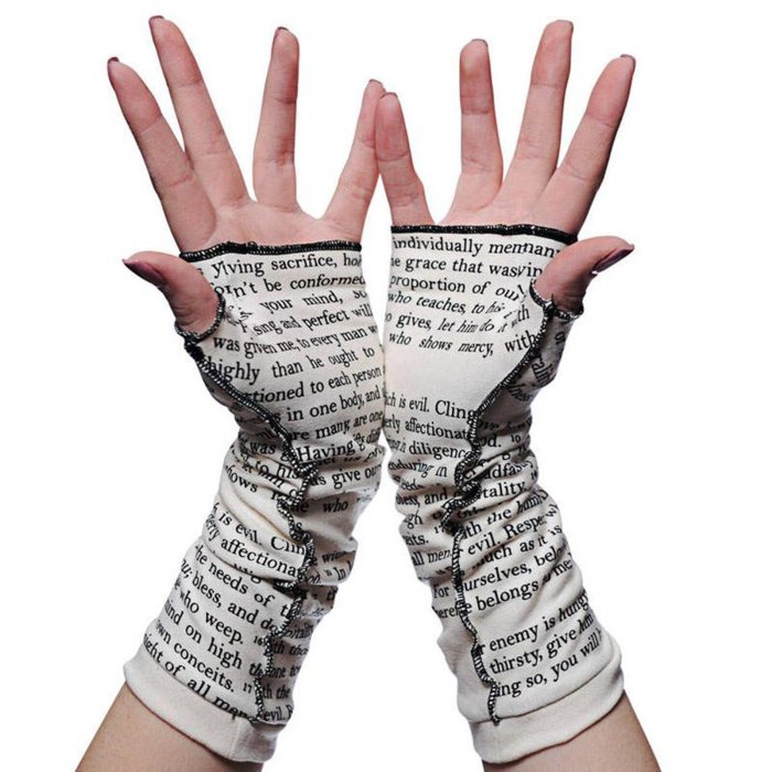Fashion Women Letter Print Fingerless Mitts Female Long Gloves