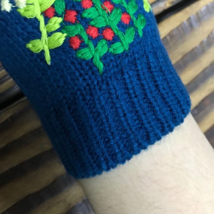 Fashion Women's Mid Long Half Finger Warm Wool Winter Gloves