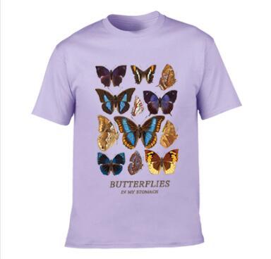 Cotton T Shirt Sun Flower Butterfly Women's T-shirt