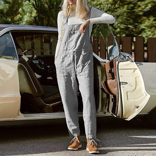 Womens Fashion Solid Playsuits Casual Loose Romper Jumpsuit
