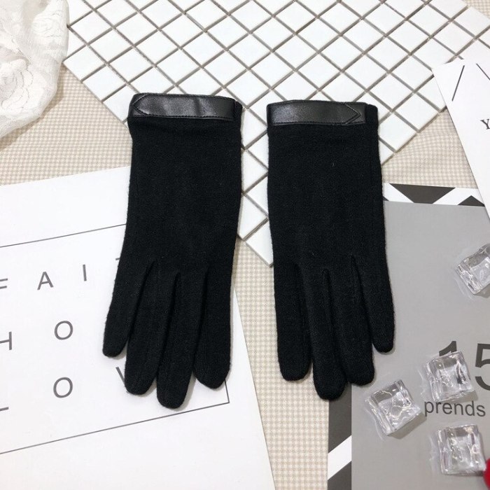 Women's warm cashmere gloves for autumn and winter touch screen gloves
