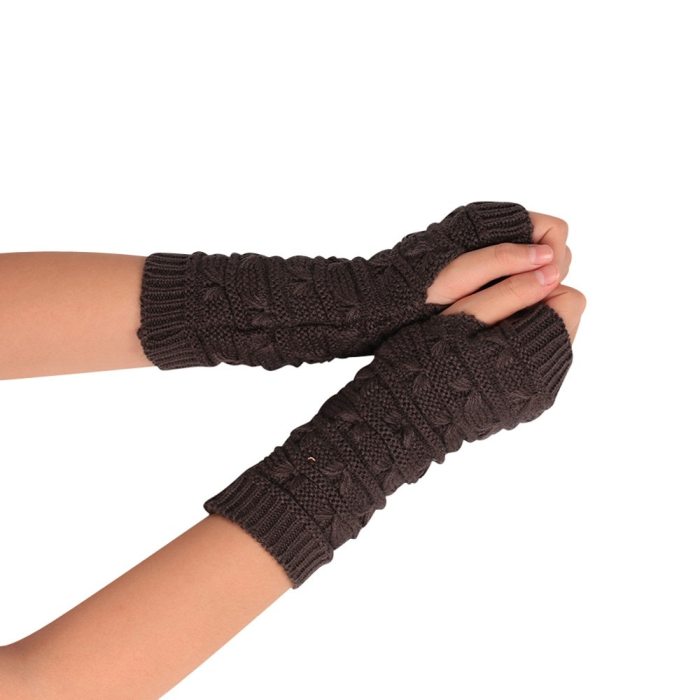 Unisex Gloves Knitted Fingerless Autumn Winter Outdoor Warm Half Finger Cycling Gloves