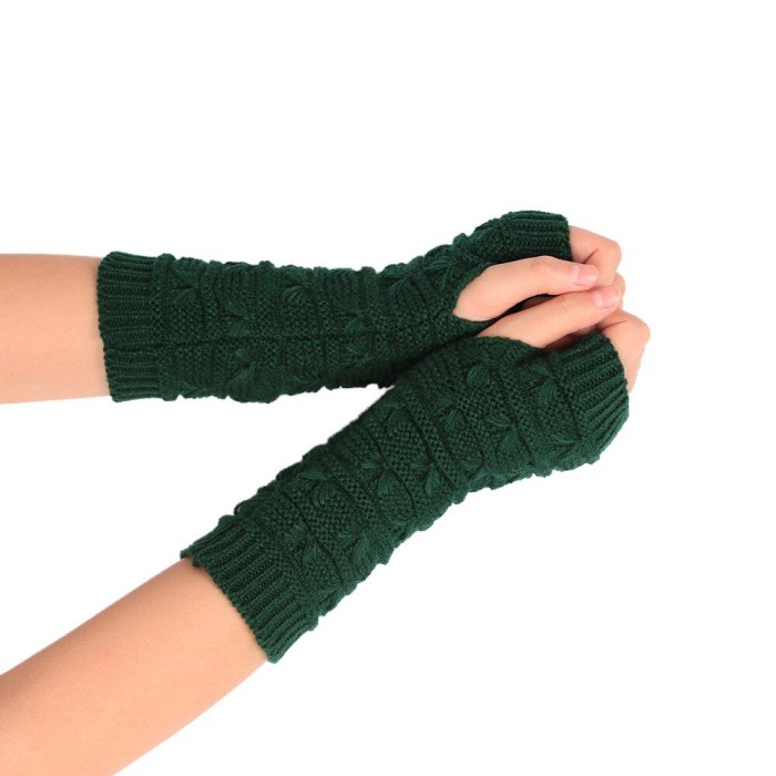Unisex Gloves Knitted Fingerless Autumn Winter Outdoor Warm Half Finger Cycling Gloves