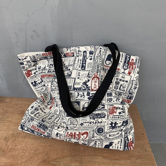 Large Capacity Canvas Shoulder Bag for Eco Shopping Bags