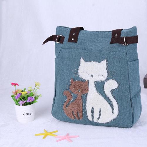Cute Cat Canvas Handbag for Ladies