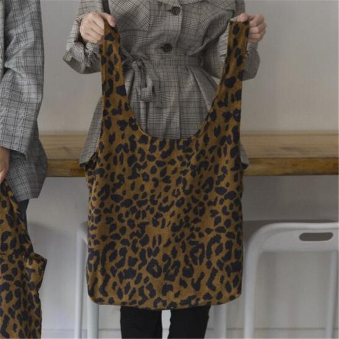 Fashion Women Leopard Satchel Casual Tote BagLarge Capacity Eco Bags