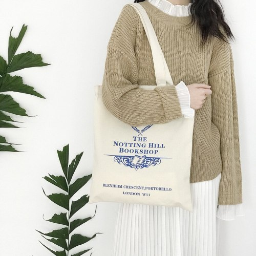 Women Canvas Shoulder Bag Cotton Cloth Handbag Simple Eco Shopping Bags