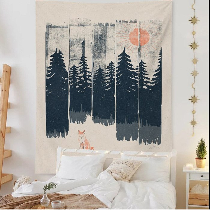 Nordic Decor Sun Forest Tapestry Flower Plant Room Decoration