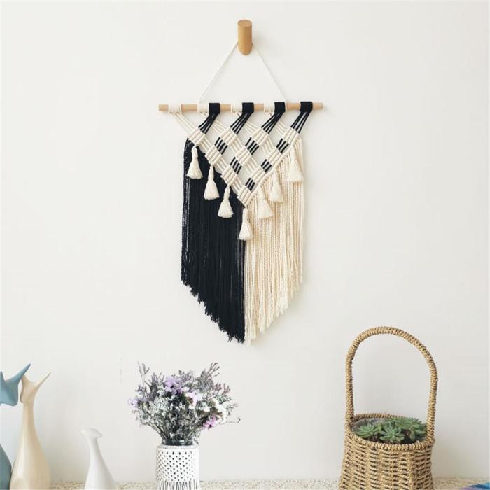 Macrame Hand-woven Cotton Rope Tapestry Lace Wall Decoration