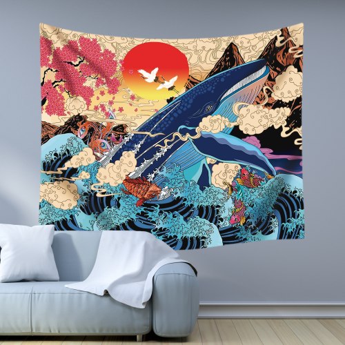 Tapestry sunlight wave wall hanging fabric bohemian home decor