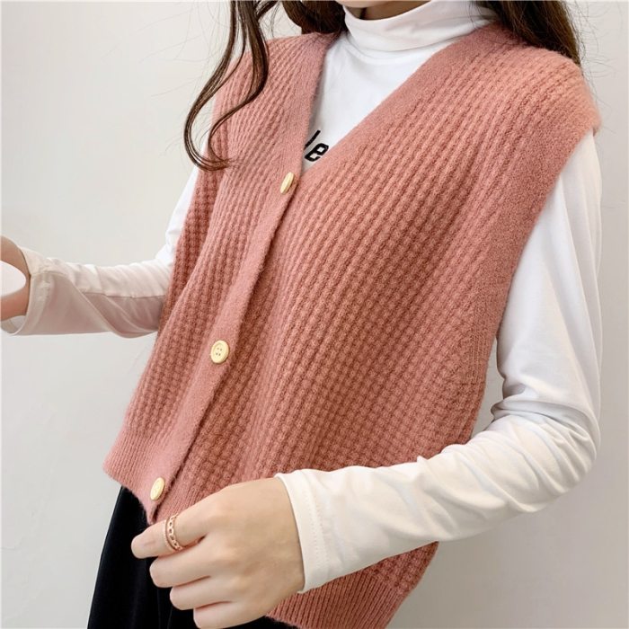 Retro V-Neck Daily Knitted Stylish Sweater Vest
