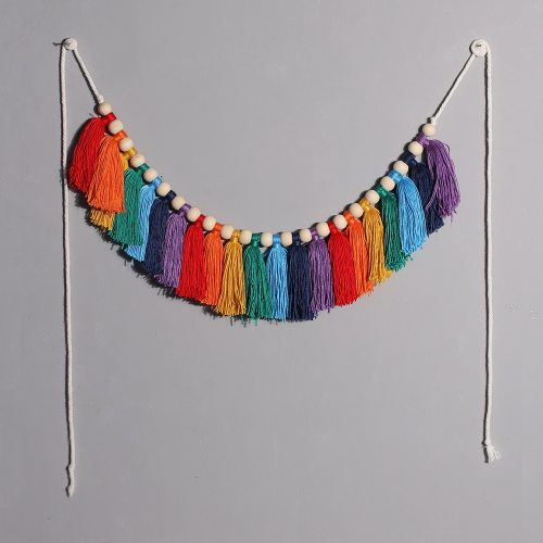 2021 Tassel Garland Colorful Home Decoration Accessories Party Backdrop Christmas Boho Home Decor Wall Hangings Gift