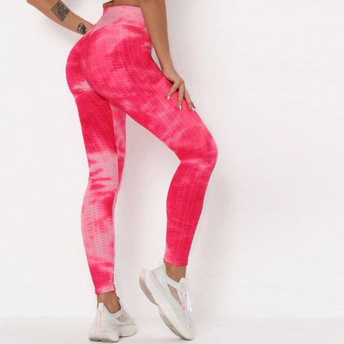 y2k Women's Pants 2021 NEW Summer Ink Jacquard Tie Dye Printed High Waist Slim Hip Fitness Mesh Bottom Leggings Trousers