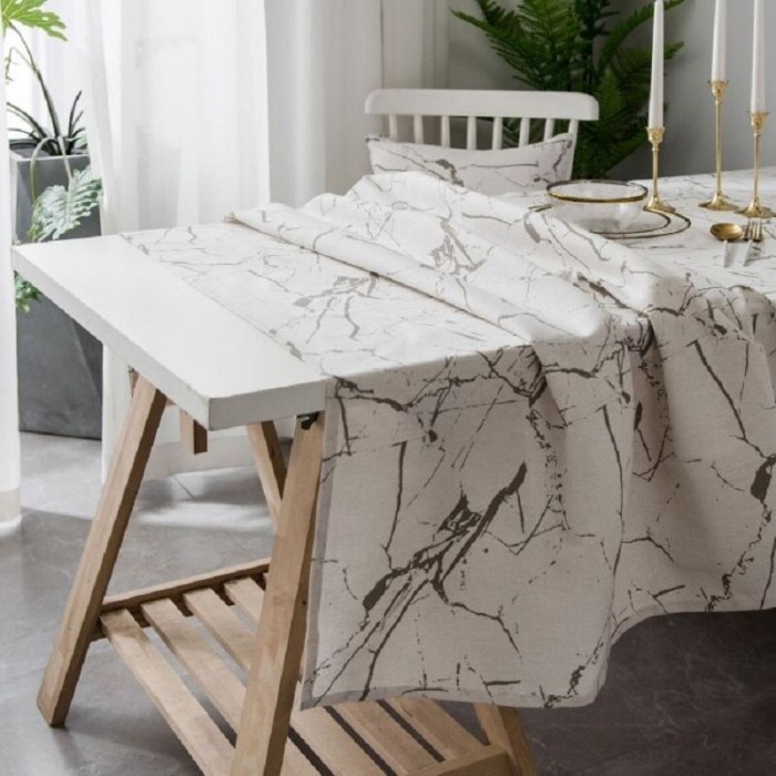 Marble pattern modern minimalist printing tablecloth cover cotton linen dustproof cabinet cloth restaurant decoration