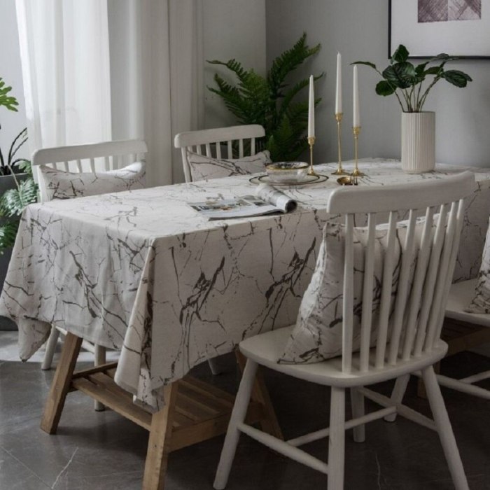 Marble pattern modern minimalist printing tablecloth cover cotton linen dustproof cabinet cloth restaurant decoration