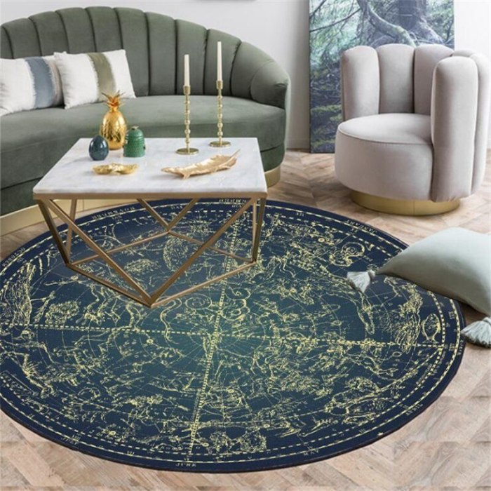 Round Carpet Constellation Astrolabe Printed Soft Carpets for Living Room Anti-slip Rug Chair Floor Mat for Home Decor Kids Room