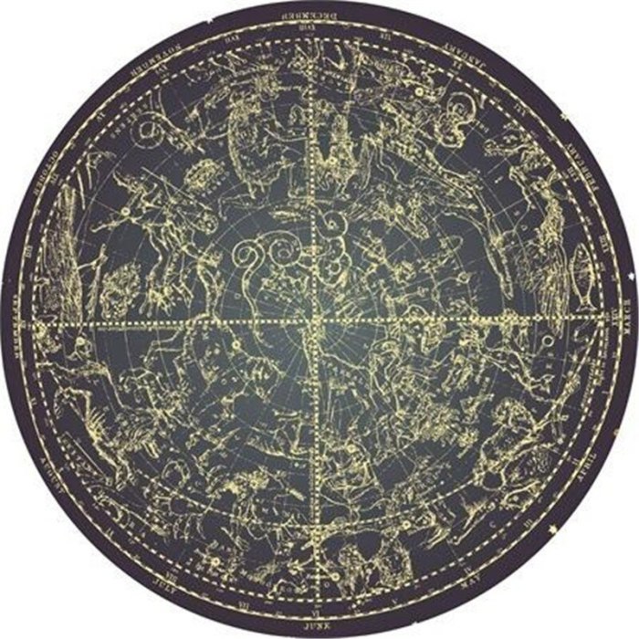 Round Carpet Constellation Astrolabe Printed Soft Carpets for Living Room Anti-slip Rug Chair Floor Mat for Home Decor Kids Room
