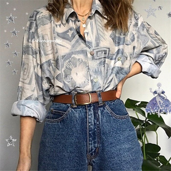 Red Print Single-breasted Turn-down Collar Blouse Women Vintage Long Sleeve Fashion Tops 2021 Spring Autumn Plus Size Clothing