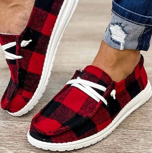 Hiking Light Shoe Women Flats Casual Shoes Woman Plus Size Canvas Fabric Lace-Up Chaussures Femme Zapatos Mujer Sapato D2421