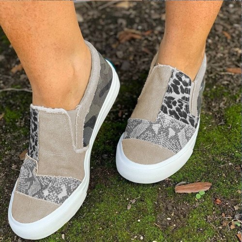 Woman Plus Size Fabric Flat Casual Vintage Canvas