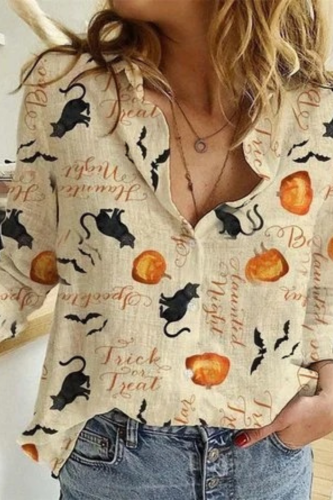 Women Turn Down Collar Blouse Shirt Elegant Polka Dot Star Print Female Tops Shirts Blusas 5XL