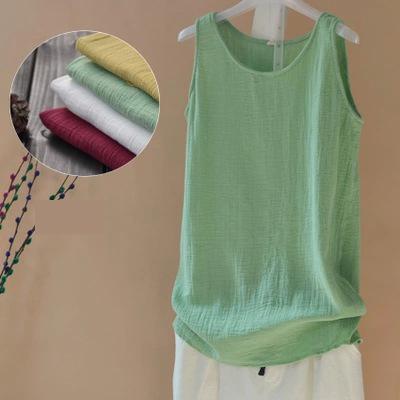 2021 Summer New Hot The Long All-match Simple Cotton Blouse Shirt Camis Vest