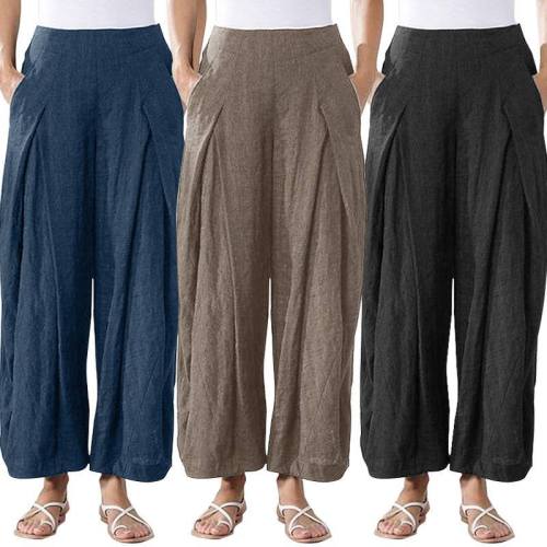 2021 Newest Women Cotton Linen Pants Plus Size 5XL Oversize High Quality Lady Pants Good Clothes Casual Oversea Original Design