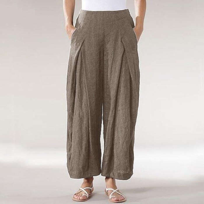 Women Cotton Linen Plus Size High Quality Pants