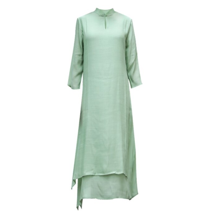 Cotton Linen Women dress New Summer Dresses Green White