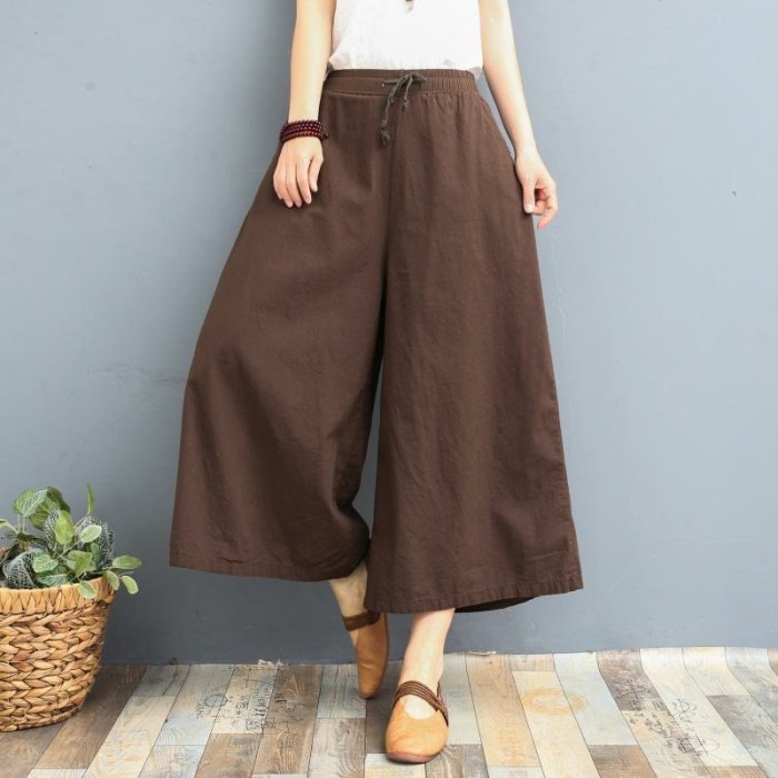 Women Casual Summer Plus Size Cotton Linen Pants
