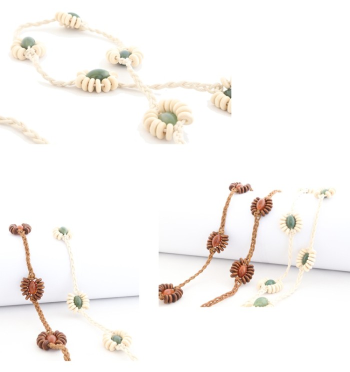 New Korean Retro Bohemian Ladies Waist Rope Bead String Decoration Fashion Wild Knotted Woven Waist Chain Belts