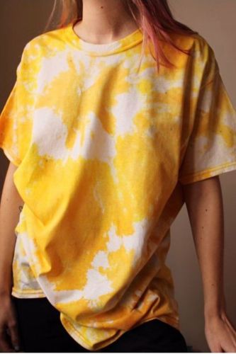 Yellow Tie Dye Print Oversized T Shirts Women 2021 Summer Tee Shirt Femme Casual Loose Short Sleeve Plus Size Tops T-shirts