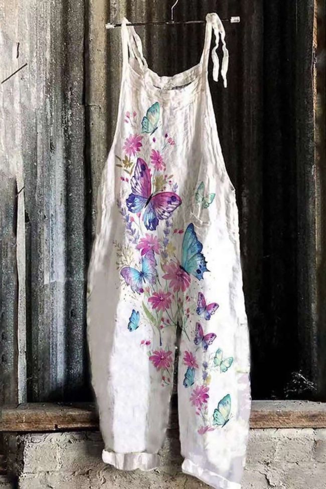 Women's Off-Shoulder Sleeveless Ethnic Floral Print Jumpsuit