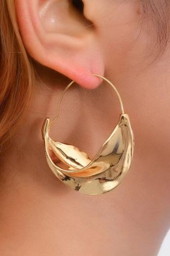 Irregular Earrings for Women Gold Colour Twisted Flower Basket Stereoscopic Exaggerated Dangle Earrings 2020 Trend New Jewelry