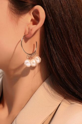 New Fashion Simple Set Earrings Temperament Pearl Love Big Circle Earrings 6 Pairs Earrings