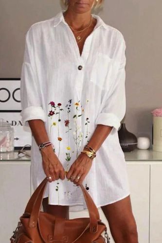Women Turn Down Collar Half Sleeve Button Colorful Floral Print Mini Shirt Dress 2021 Summer Fashion Female Vestidos
