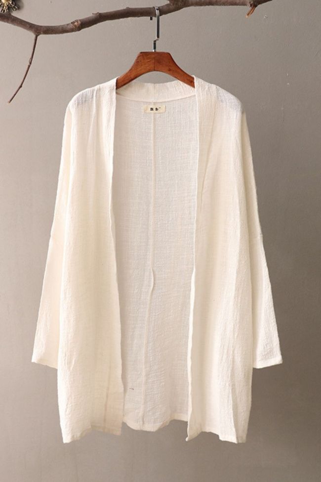 V-neck Long sleeve Women Blouse Shirt Kimono style Loose Casual Long Blouse Vintage Cotton Linen Women Shirts Blusas Tops C127