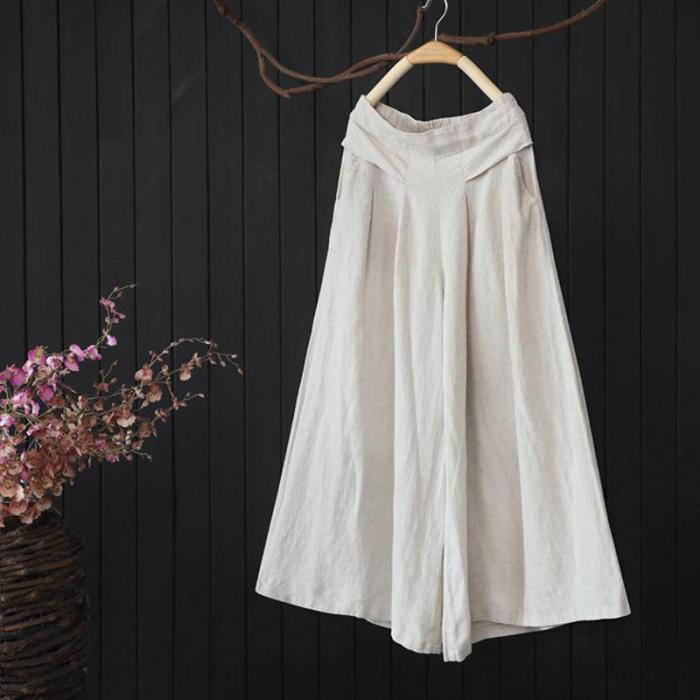 Summer New All-matched Casual Cotton Linen Loose Pants