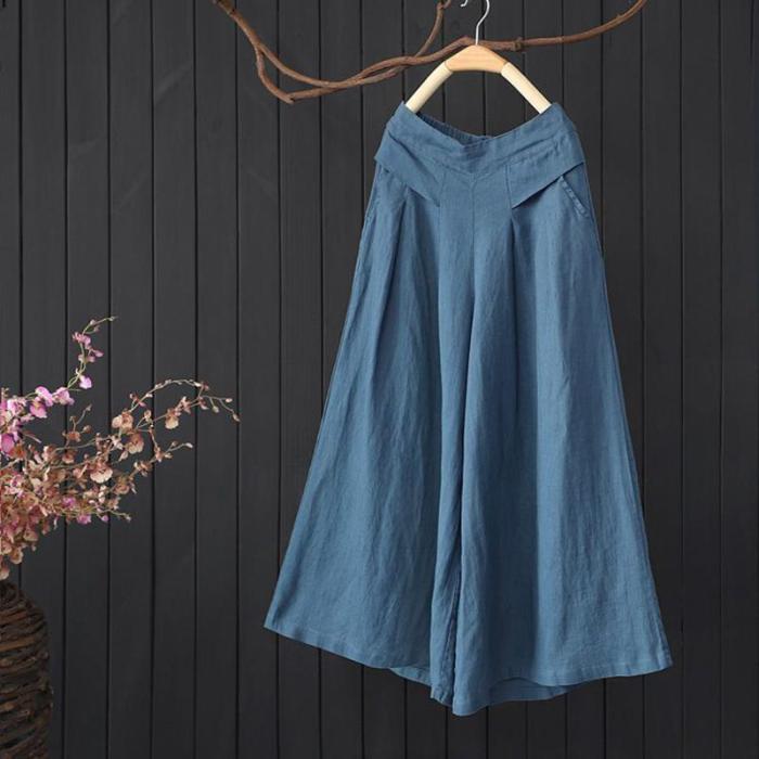 Summer New All-matched Casual Cotton Linen Loose Pants